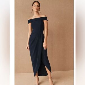 NWT- Anthropologie- BHLDN- Thompson Off-the-Shoulder Dress- Midnight